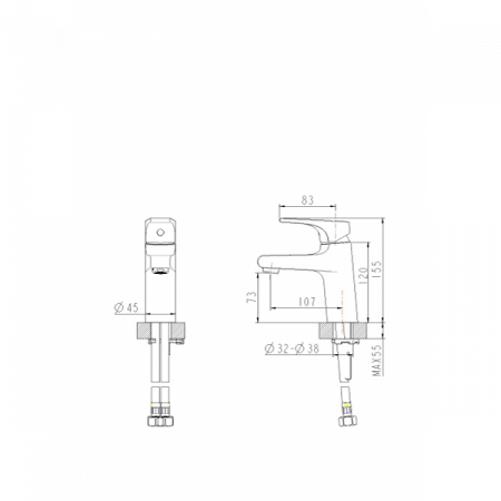 Смеситель для умывальника Bravat Vega F1119177CP