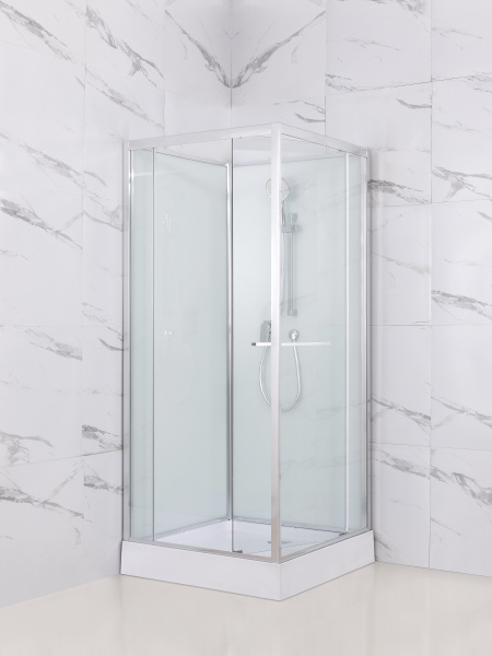 Душевая кабина AQUABATH ATLAS AB-1002S (прямоугольная, 90x90, хром, с поддоном, сифоном, без крыши)