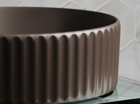 Умывальник чаша накладная круглая Ceramicanova Element 360*360*115мм, темно-коричневый матовый, CN6057MDB