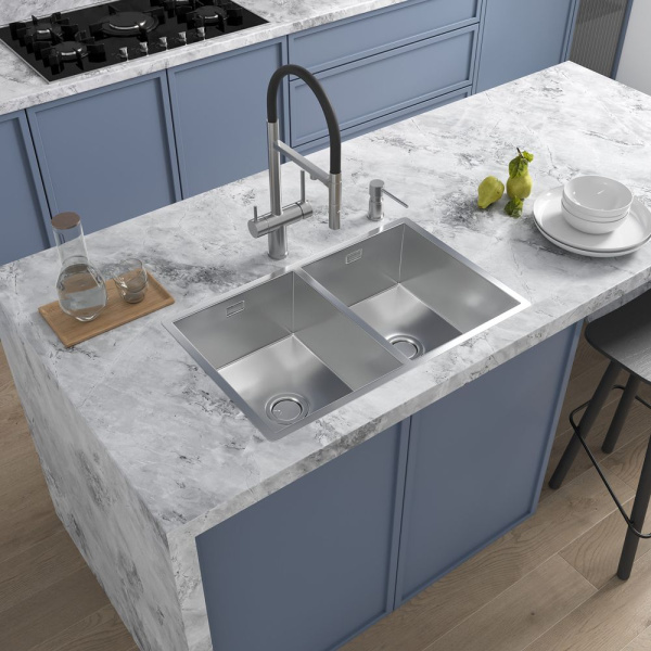 Смеситель Reflexion Lago RX9901SS для кухни с гибким изливом и подключением к фильтру, полированная сталь