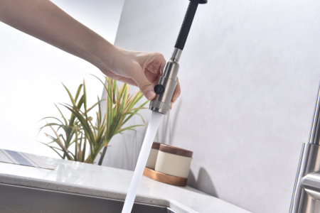 Смеситель для кухни Paulmark GALANT Ga213077-BS, брашированная сталь