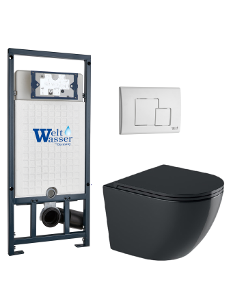 Комплект инсталляции с унитазом Weltwasser MARBERG 507 + MERZBACH 041 XL MT-BL + MAR 507 SE GL-WT