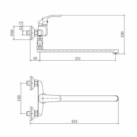 Смеситель для ванны FASHUN A2236, хром