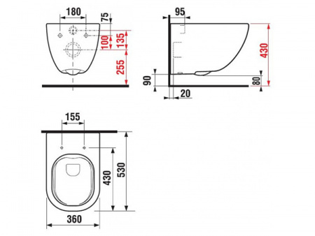 Унитаз подвесной Jika MIO Rimless 36x56, 8207140000001