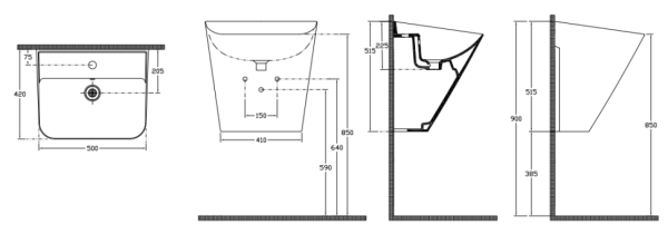 Раковина ISVEA Sott'Aqua подвесная 500*420*515 1 цвет черный матовый 10SQ37002SV-2N