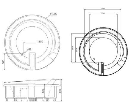 Акриловая ванна Gemy G9090 K