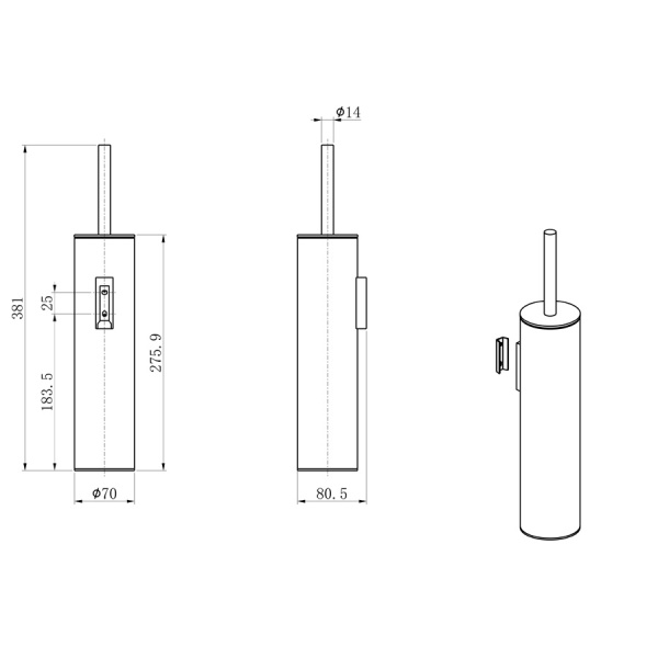 Туалетный ершик в комплекте WONZON & WOGHAND, Белый матовый (WW-V4601-MW)