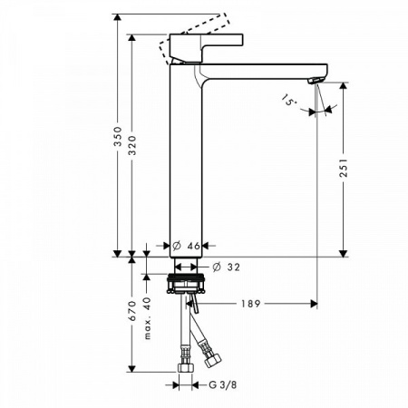 Смеситель для умывальника Hansgrohe Metris S 31023000