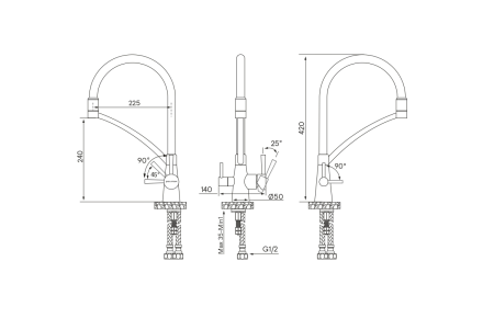 Смеситель для кухни Paulmark SIЕGEN Si213111-SBG, светлое брашированное золото