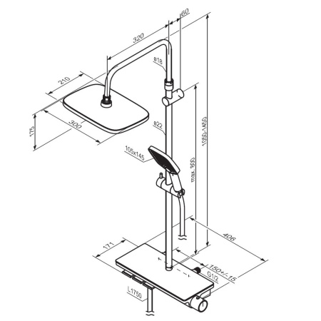 Душевая система AM.PM 953760300 Gala с термостатом
