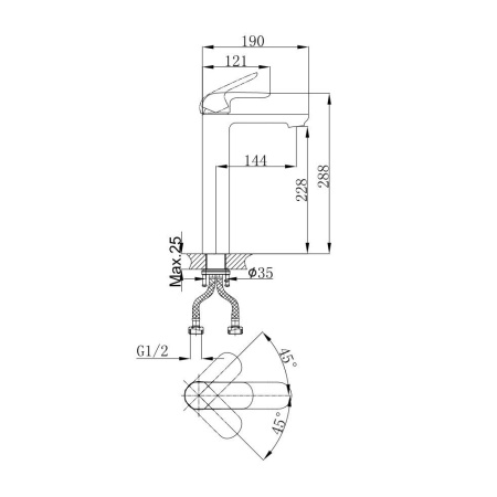 Смеситель для раковины D&K Venice DA1022081, хром