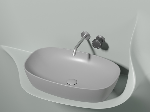 Умывальник чаша накладная овальная Ceramicanova Element 600*380*138мм, Серый матовый, CN6049MSG