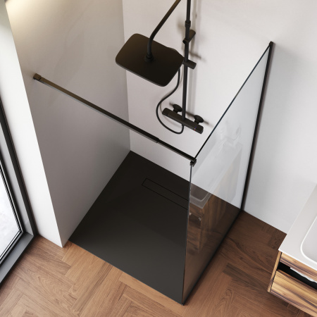 W84WI-80-F1-BTE Душевая перегородка AM.PM Func 80x200, стекло прозр. 8 мм + покрытие, профиль черный