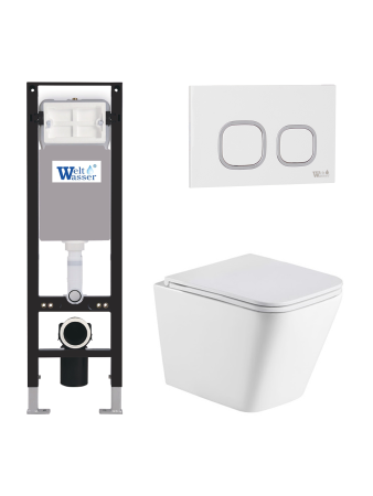 Комплект инсталляции с унитазом Weltwasser AMBERG 350 + GELBACH 043 MT-WT + AMBERG RD-WT