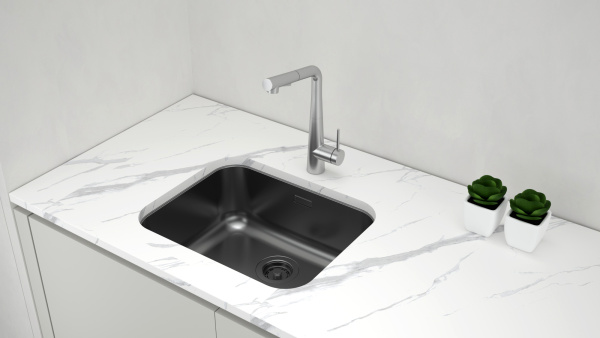 Мойка Paulmark VELLO 53 UNI VE53-MBN 533х433х200 мм, нержавеющая сталь, матовый черный NANO-PVD