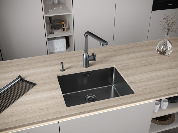 Мойка Paulmark NEXT 54 UNI PM215444-GM 440х540х200 мм, нержавеющая сталь, вороненая сталь