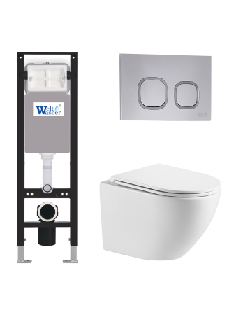 Комплект инсталляции с унитазом Weltwasser AMBERG 350 + MERZBACH 041 XL GL-WT + AMBERG RD-CR