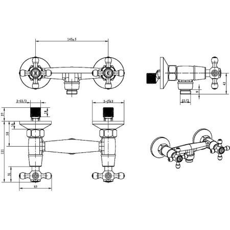 Смеситель для душа Boheme Flora 314-FL Бронза