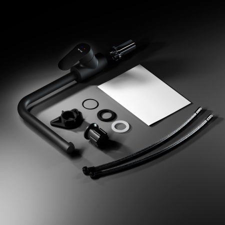 F8005022 Like, Смеситель для кухни AM.PM L-образный излив, черный