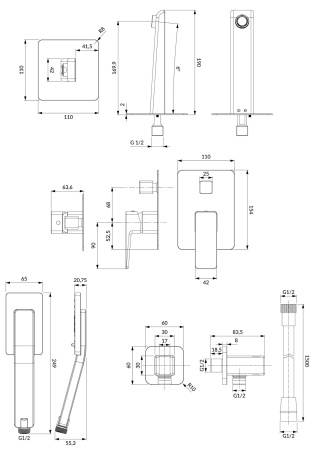 Душевая система OMNIRES Parma SYSPMW01BL