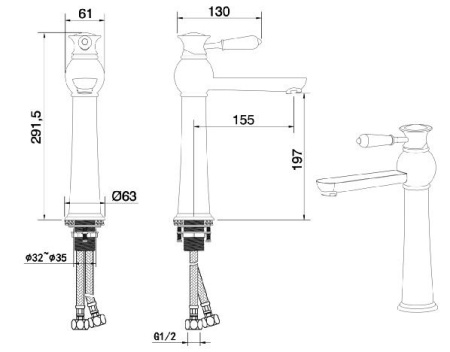 Смеситель для умывальника Vivi Felice 5025