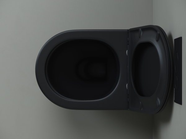 Напольный приставной унитаз Ceramicanova Metropol Rimless, Черный матовый, CN4004MB