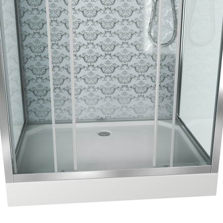 Душевая кабина Niagara Luxe NG-7772QW (120x90х210) низкий поддон(15см),дверь раздвижная,стенки серебро,4 места