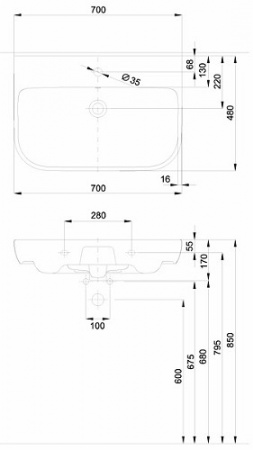 Умывальник Kolo Traffic L91170000 70 см