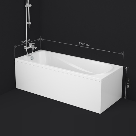 W76A-170-070W-A Sense New, Ванна акриловая AM.PM, 170x70