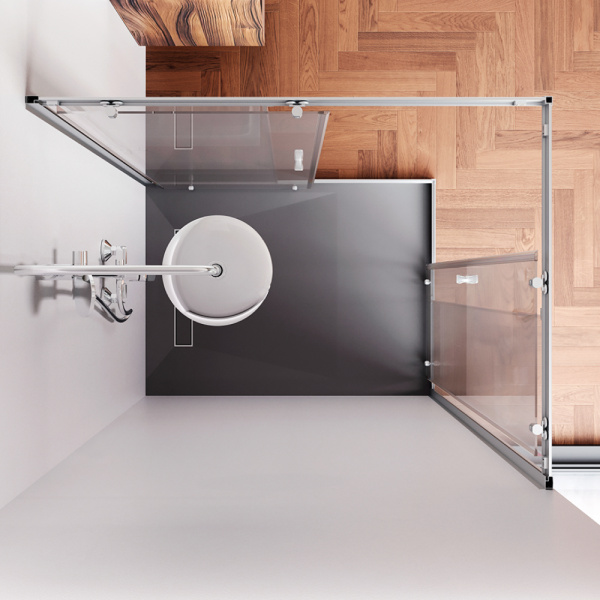 W87G-403-12090-MT Sunny Душевое ограждение AM.PM прямоугольное, раздвижн двери 120x90 серебро,стекло прозрачн