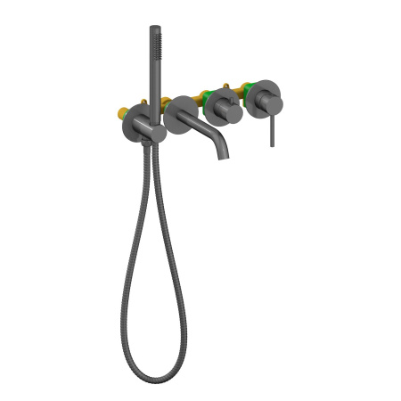 Встраиваемый смеситель для ванны TIMO Saona 2314/18YSM, черное золото