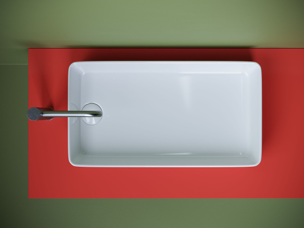 Раковина накладная со смещенным сливом Ceramicanova Element 620*340*110, Белый, CN5048