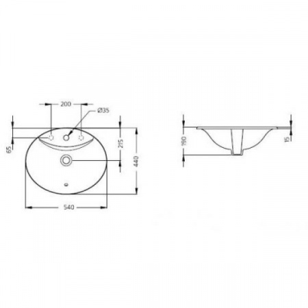 Умывальник Ideal Standard Oceane W306301 54x44 см