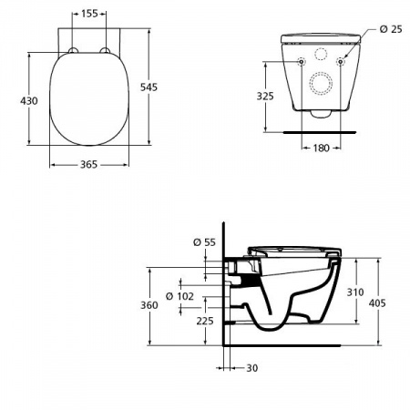 Унитаз подвесной Ideal Standard Connect с сиденьем Soft Close (микролифт) W941102