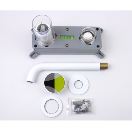 Смеситель для раковины встраиваемый Bronze de Luxe 9007W-Y, белый/желтый