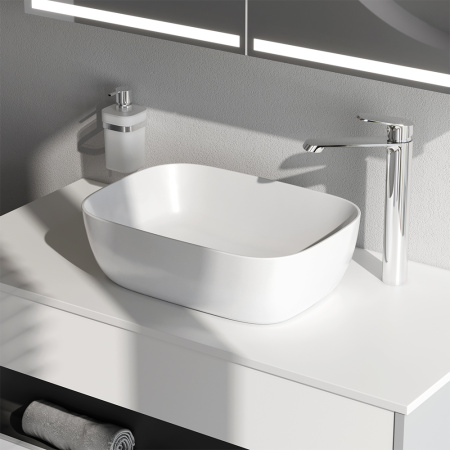 M8FWCC10450WG Func Раковина накладная AM.PM, прямоугольник, 45 см, цвет белый глянец