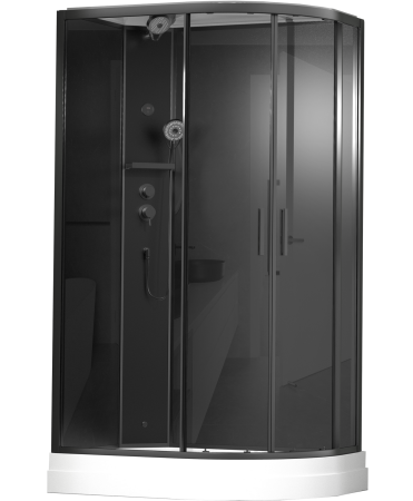 Душевая кабина Timo Premium ILMA Black 902 L  (120*80*222)