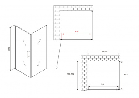 Душевой уголок ABBER Sonnenstrand AG04080M-S70M
