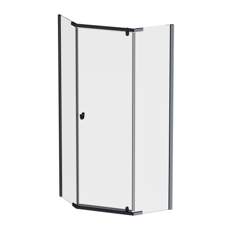 W87G-405-9090-BT Sunny Душевое ограждение AM.PM 5-угольное, распашн дверь 90x90 черный,стекло прозрачное