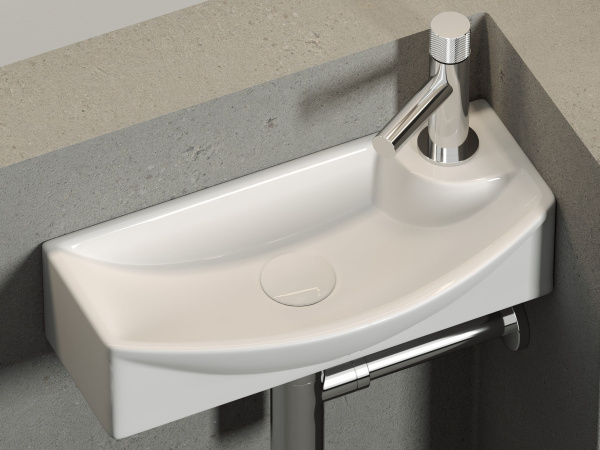 Умывальник подвесной прямоугольный  с крепежом Ceramicanova Element 455*220*130мм, Белый, CN6038L