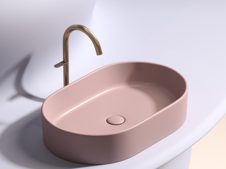 Умывальник чаша накладная овальная Ceramicanova Element 608*385*122мм, Розовый матовый, CN6048MP