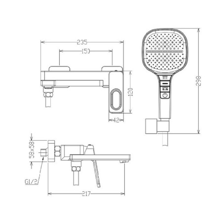 Смеситель для ванны Raglo R51.30, хром