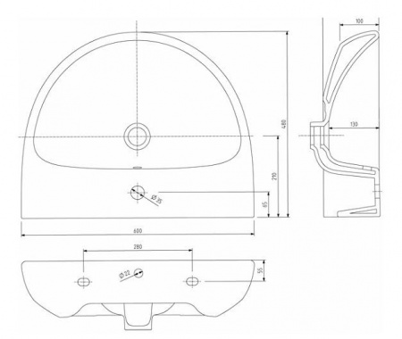 Умывальник Kolo Nova Pro M31160000 60 cм, с отверстием