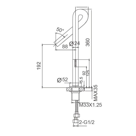Смеситель для раковины WONZON & WOGHAND Loop, Черный матовый (WW-112-00-508)