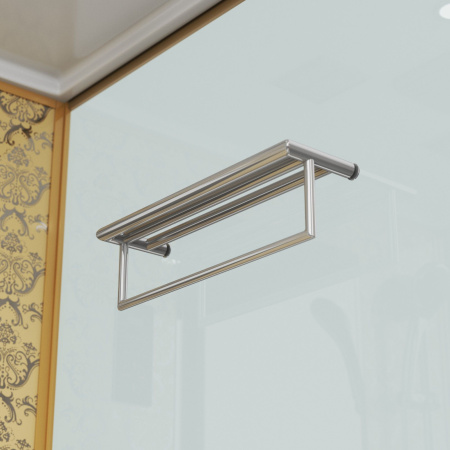 Душевая кабина Niagara Luxe NG-7714G (100x90х215) низкий поддон(15см),дверь распашная,стенки золото,5 мест