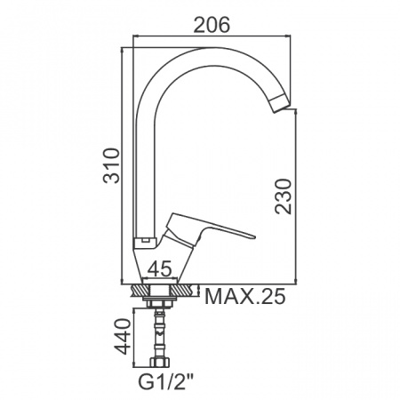 Смеситель для мойки Ledeme H49 L5949-2