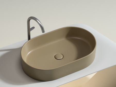 Умывальник чаша накладная овальная Ceramicanova Element 608*385*122мм, Капучино матовый, CN6048MC