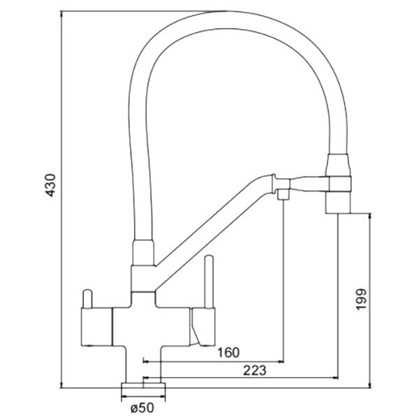 Смеситель для кухни Gappo G4398-86 с гибким изливом