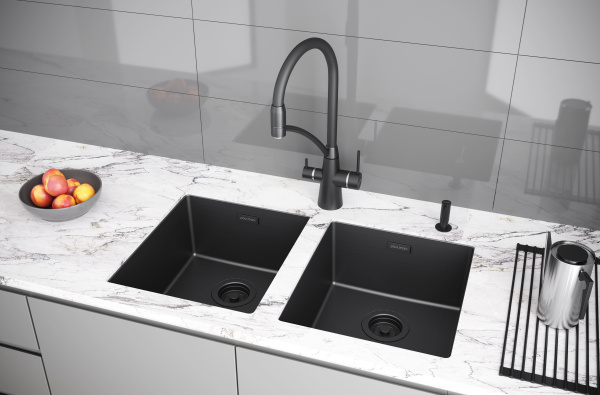 Мойка Paulmark YUNI 39 UNI YU39-MBN 390х440х200 мм, нержавеющая сталь, матовый черный
