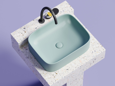 Умывальник чаша накладная прямоугольная Ceramicanova Element 505*380*150мм, зеленый матовый, CN6052MLG